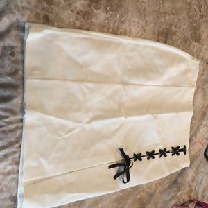 White lace up skirt